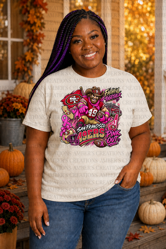 49ers Pink Out Football PNG
