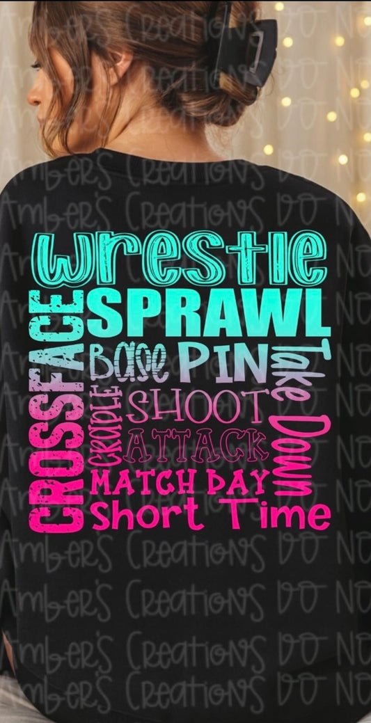 Wrestle Typography PNG Designs