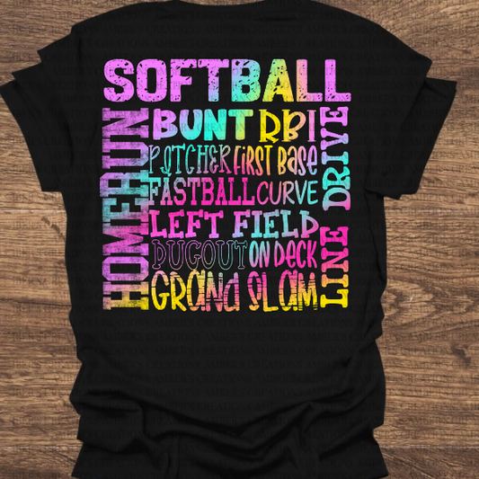 Softball Typography PNG Designs