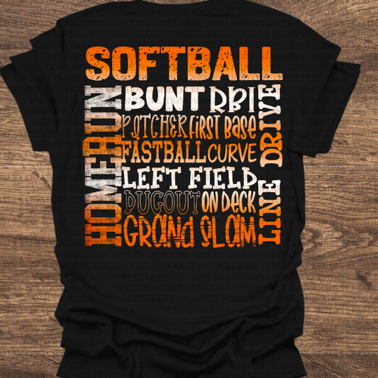 Softball Typography PNG Designs
