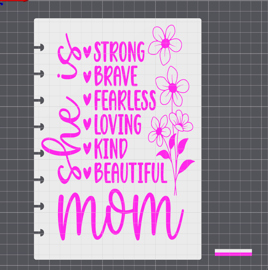 She Is Strong – A5 3D Digital Product | Cover, Back & Rings