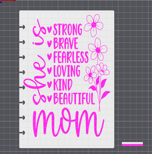 She Is Strong – A5 3D Digital Product | Cover, Back & Rings